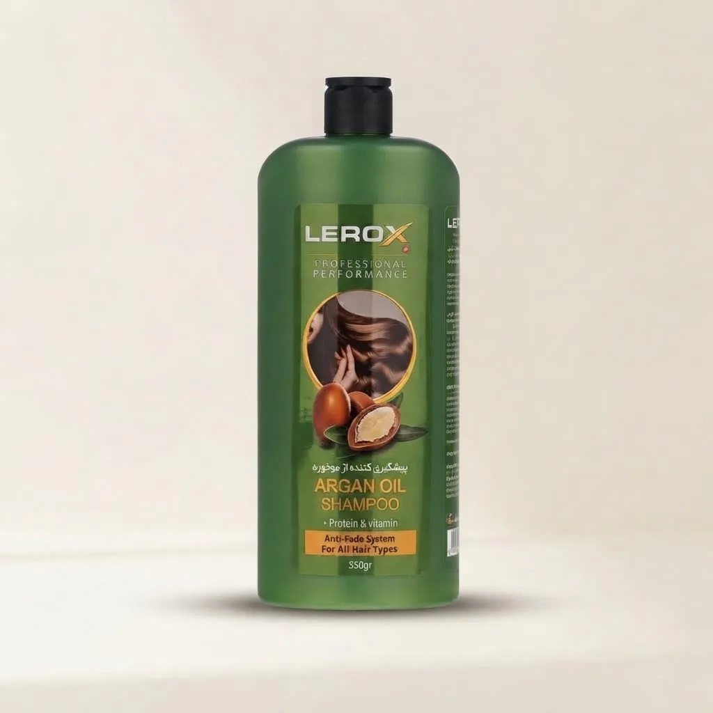 شامپو تقویت کننده مو لروکس مدل ARGAN OIL مناسب موهای آسیب‌دیده و شکننده وزن 550 گرم